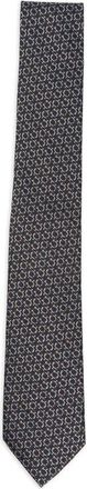 Ferragamo Dark Blue Gancini Logo Tie