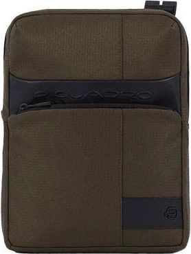 Piquadro Mens Crossbody Bag Grey Black Polyester Crossbody-bags