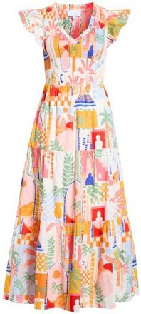 Sugarlips Vesper Sunfire Maxi Dress in Orange-Pink-White at Nordstrom, Size X-Large