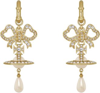 Vivienne Westwood Rigoberta Crystal-embellished Faux Pearl Drop Earrings - Gold - One Size