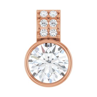Diamond2Deal 14K Rose 3/4ct Lab-Grown Diamond Pendant