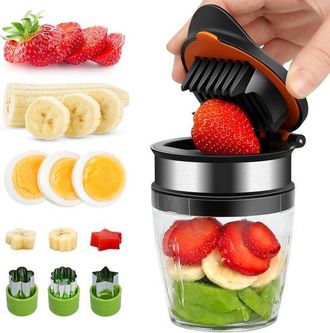 OEM Cortador De Frutas, 2 Piezas, Cortador De Uvas, Mandolina, Cortadores De Hierbas, Cortador De Frutas Blandas, Cortador De Fresas, Sin Bpa