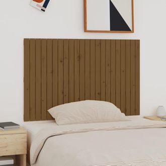vidaXL Cabecero Cama Pared Madera Maciza Pino Marr&oacute;n Miel 140x3x90 Cm Vidaxl