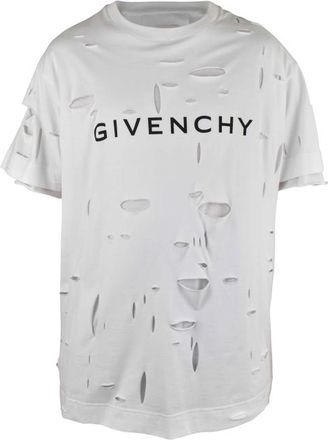 Givenchy T-shirt met 2 lagen en gaatjes Wit