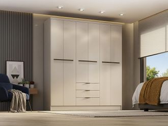 Vente-Unique Armadio 6 ante e 3 cassetti L180 cm Beige - PEROLI