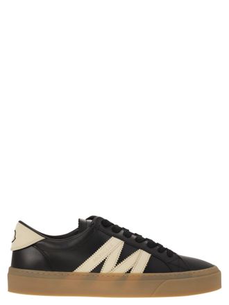 Moncler Monaco2 Leder und Nubuck -Turnschuhe