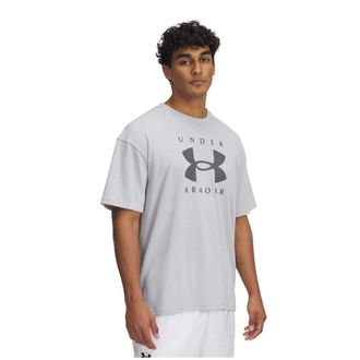 Under Armour Heren Logo Zwaargewicht Los T-shirt (Grijs)