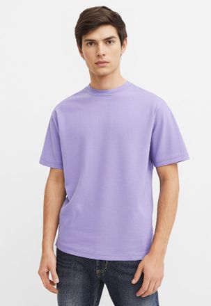 Only & Sons Rundhalsshirt ONLY & SONS ONSFRED RLX SS TEE, Herren, Gr. L, lila (lavender), Single Jersey, Obermaterial: 100% Baumwolle, unifarben, relaxed fit norm