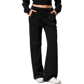 LilySilk Seamflow Stride Sweatpants in Black at Nordstrom, Size X-Small