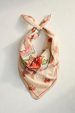 Terrain Valentine Roses Embroidered Cotton Bandana