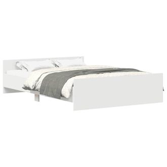 Berkfield Home Bed Frame with Headboard & Footboard White 120x200 cm | Size: Small Double