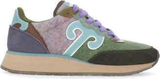 Wushu Ruyi Multicolor Leren Sneakers met Wol Inzet - Dames - Sneakers - Veelkleurig - 38 EU - Wol - Schoenen