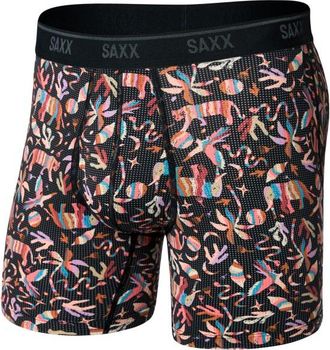 Saxx Quest Quick-Dry Mesh Boxer Brief Fly Kunstfaserunterw&auml;sche f&uuml;r Herren | schwarz