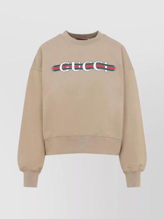 Gucci logo stripe detail cotton sweatshirt