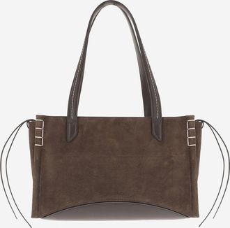 J.W.Anderson Womens Shoulder Bag Suede Cabas Brown