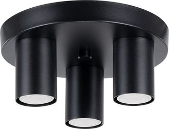 Sollux Lighting Design Deckenlampe Lagos 3-Flammig (rund), Schwarz