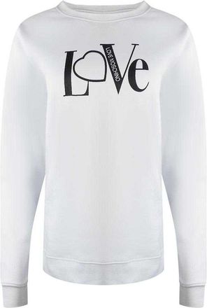 Love Moschino Dames-sweatshirt met lange mouwen en Love-logo (Wit)