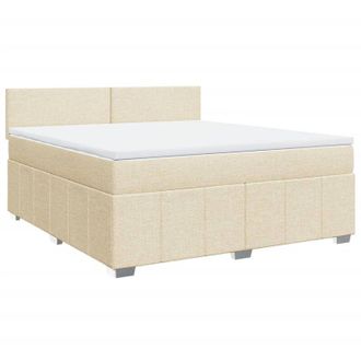 vidaXL Vidaxl - Cama Box Spring Con Colch&oacute;n Tela Color Crema 180x200 Cm