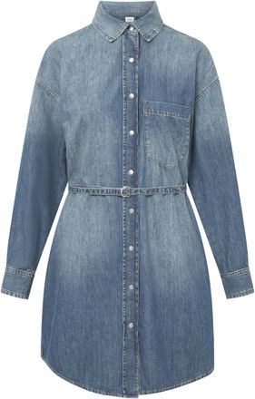 Joop Jeanskleid JOOP JEANS Nele, Damen, Gr. XS, N-Gr, blau (dunkelblau), Web, Obermaterial: 100% Baumwolle, clean, unifarben, klassisch kniefrei, Rundhals,