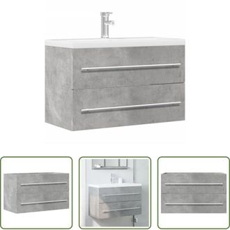 vidaXL Lavabo - Mobile Lavabo Grigio Cemento 80x38,5x48 cm in Truciolato