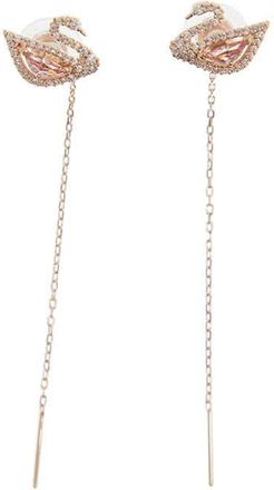 Swarovski Dazzling Swan Earring 5469990 Rose Gold Plated Pink Gold