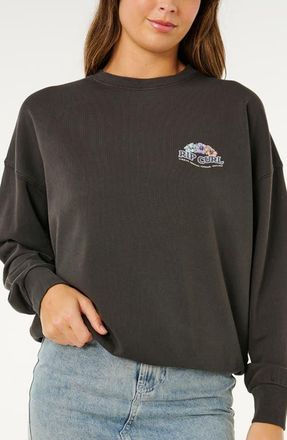 Rip Curl Bells Heritage Graphic Sweatshirt in Washed Black at Nordstrom, Size Xx-Small