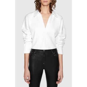 Rebecca Minkoff Park V-Neck Rugby Shirt in Bright White at Nordstrom Rack, Size Small