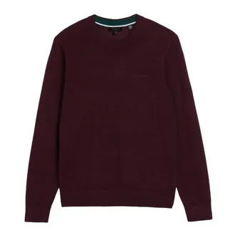 Ted Baker Liblo Merino Branded Crewneck Maroon Jumper