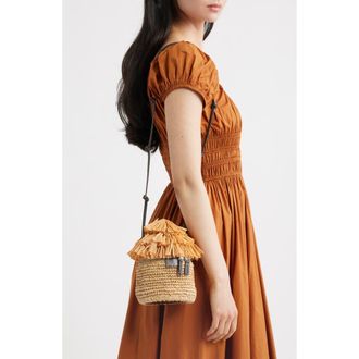 Staud Tiki Raffia Shoulder Bag in Natural at Nordstrom