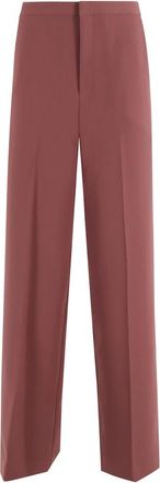 Isabelle Blanche Hoge Taille Rechte Pijp Broek Mahonie - Dames - Wijde Broeken - Rood - XS - Polyester - Broeken