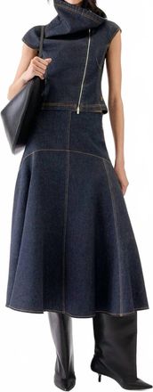 Jacquemus Pre-Loved Triangle De-Nimes Denim Skirt In Dark Navy