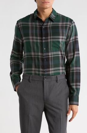 Vince Cambria Long Sleeve Classic Fit Button-Up Shirt in Emerald Bay/Black at Nordstrom Rack, Size Xx-Large