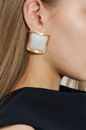 Cult Gaia Suni Earrings, Womens, White