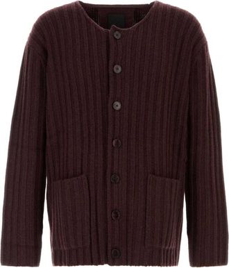 Givenchy Maroon Scoop Neck Cardigan