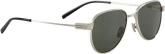 Saint Laurent Metalen Zonnebril in Zilver & Grijs - Heren - Zonnebrillen - Grijs - ONE Size - Nylon - Accessoires