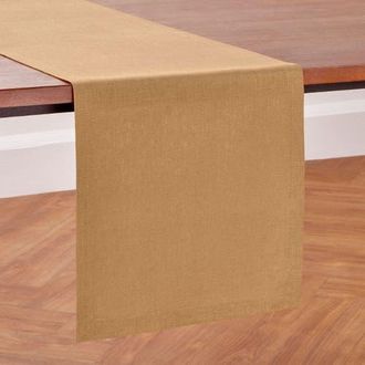 Solino Home Linen Table Runner for Dining Table, Holiday and Everyday Table Decor - Diana in Tobacco Brown at Nordstrom, Size Xx-Small