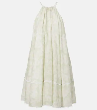 Stella McCartney Abito corto in cotone con stampa floreale