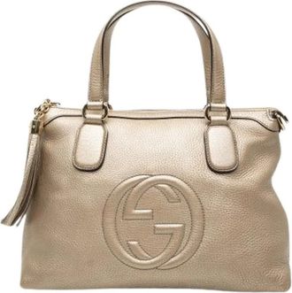 Gucci Pre-owned Handbags, female, Yellow, Size: ONE SIZE Pre-owned Soho Working Satchel