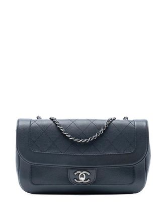 Chanel 2014-2015 CC Diamond Stitch Caviar Flap crossbody bag - Blauw