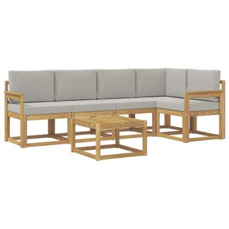 vidaXL Conjunto De Sof&aacute;s De Exterior 6 Pcs Blanco Y Gris Claro Vidaxl