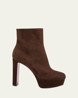 Christian Louboutin 55mm Loo Suede Ankle Booties