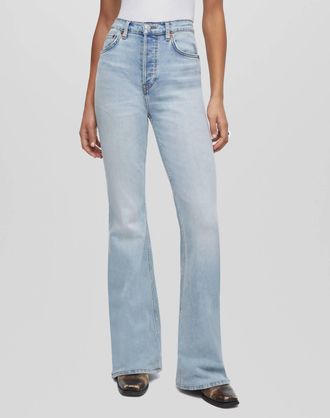 Re/Done Riding Comfort Stretch Jeans In Undertow Wash