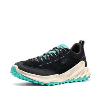 Keen Mens Jasper Zionic Durable Tread Suede Climbing Approach Style, Black/Bright Aqua, 14