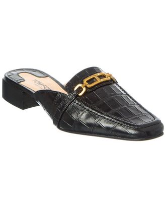 Tom Ford Logo Leather Mule