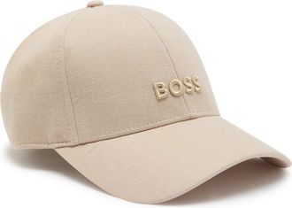 BOSS Boss Logo-embroidered Linen cap - Beige - One Size