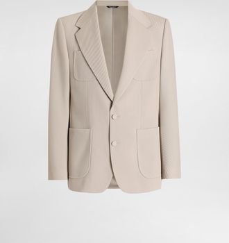 Dolce & Gabbana Single-breasted Portofino Wool Jacket - Man Suits And Blazers Beige 46