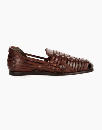 Hudson Mens FORNELL MENS BROWN LEATHER WEAVE SANDALS - Size: 12