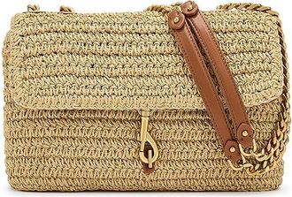 Rebecca Minkoff Edie MD Crossbody Cross Body Womens Handbags Natural/Tawny, Chain/Polyester/Rayon
