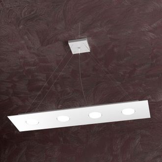 Top-Light Top-light - Lampadario Moderno Rettangolare Area Metallo Bianco 4 Luci Gx53