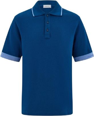 Ferragamo Polo Ralph Lauren Contrast Sleeve Cotton Polo Shirt, Size Medium